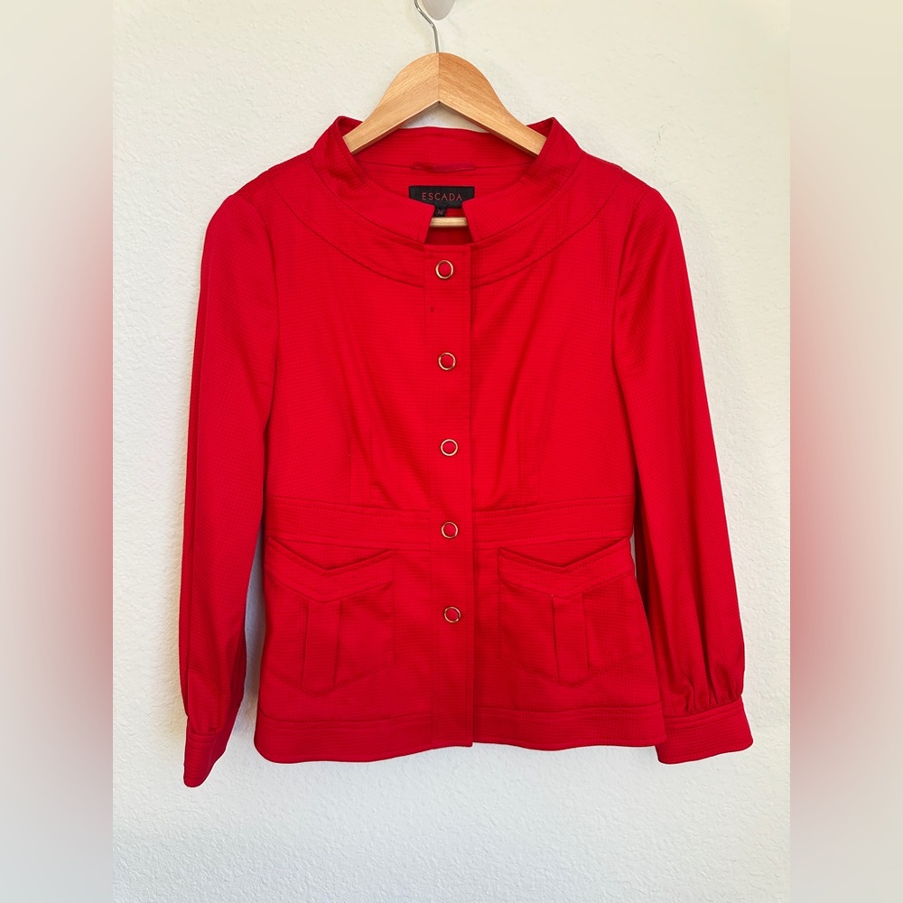 Escada Red Blazer Jacket size 36 Small